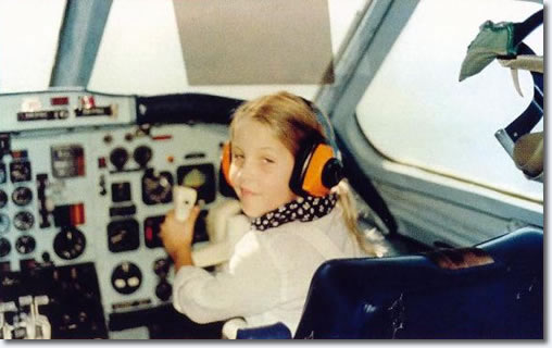 Lisa Marie Presley at the controls of her fathers airplane - The Lisa Marie