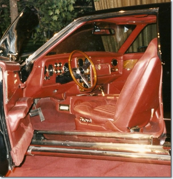 The interiour Elvis Presleys Stutz Blackhawk prototype on display at Graceland.
